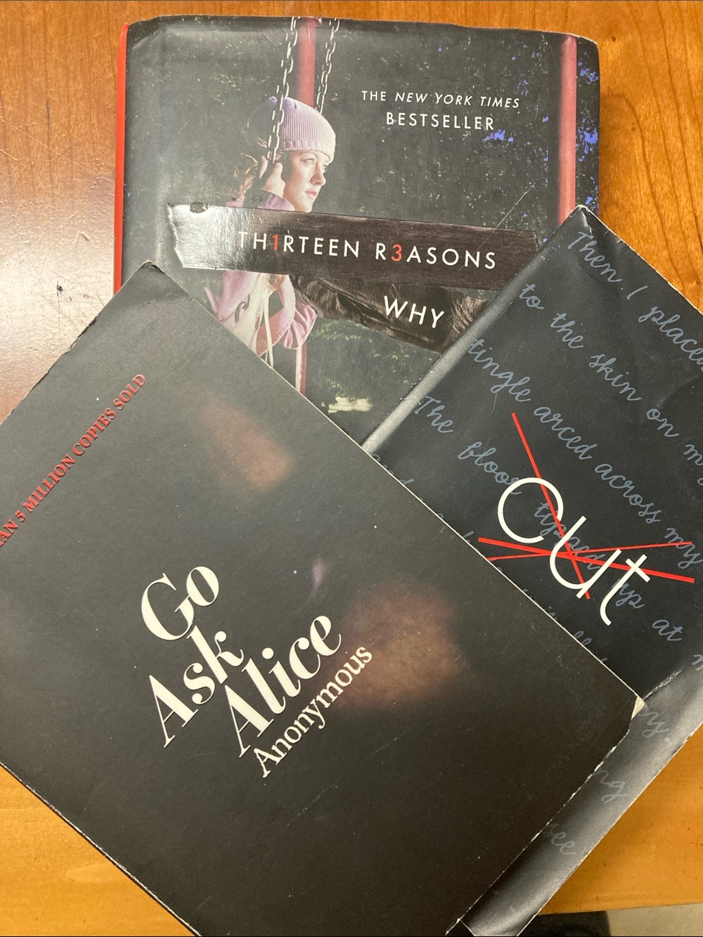 Emo Book Bundle of 3 Go Ask Alice/Cut/Thirteen Reasons Why